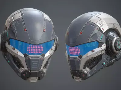 Sci Fi Helmet p03 Low-poly 3D model