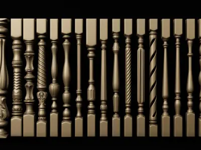 Set of balusters for interior design Free 3D model
