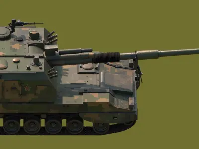PLZ05 Self-propelled howitzer Low-poly 3D model