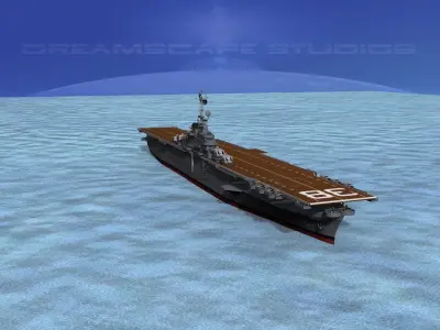 Ticonderoga Carrier CV-38 USS Shangri-La 3D model
