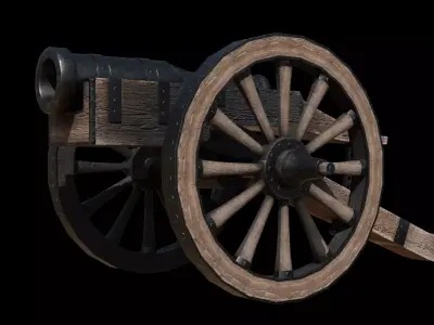 Historical Cannon  Game-Ready PBR 3D Model Low-poly 3D model