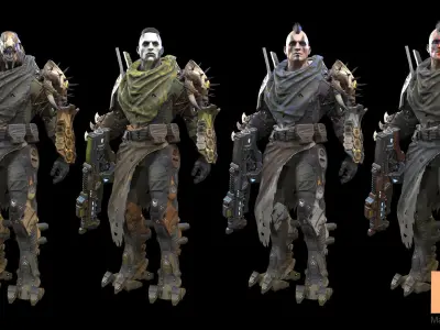 SCI-FI CHARACTER MARAUDER Low-poly 3D model