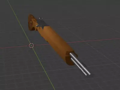 Minimal Rifle Low-poly 3D model