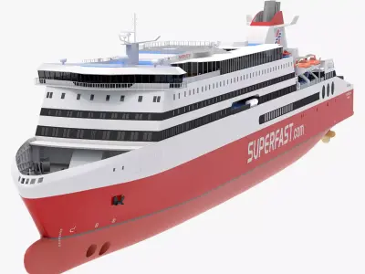 Ship Superfast XI - Superfast Ferries 3D model