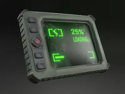 Military tablet Low-poly 3D model