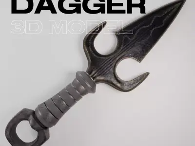 Game Ready Tactical Dagger   Low-poly 3D model