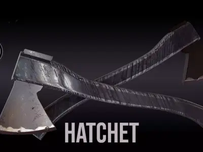 Hatchet axe Low-poly 3D model shop