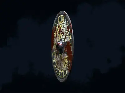 Viking shield 3 - Bloodied Relic Low-poly 3D model