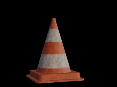 3D construction cone Free 3D model