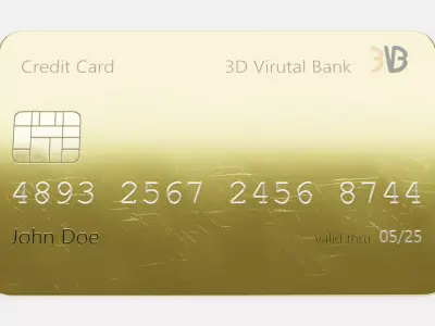 Credit Card V7 - Generic Payment Prop with Custom Design 3D model