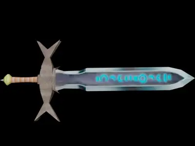 Sword with letters Free 3D model