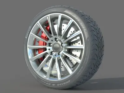 Wheel Rim Tire 24 3D model