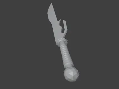 Fantasy Sword with Ornate Guard - Game Ready  Weapon 3D Model Low-poly 3D model