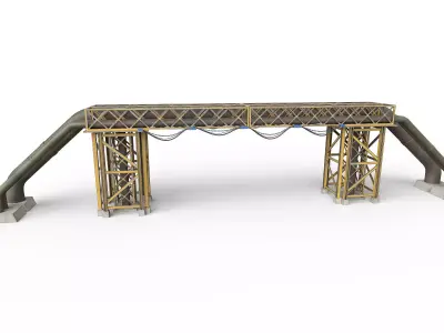 Industrial facility Low-poly 3D model