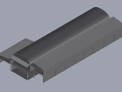 Warehouse 1 roof of building 3D model