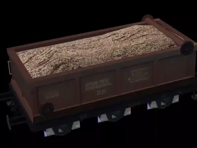 Car for sand transporting type 15W 3D model
