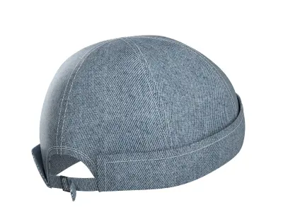 Blue Denim Hat 3D model