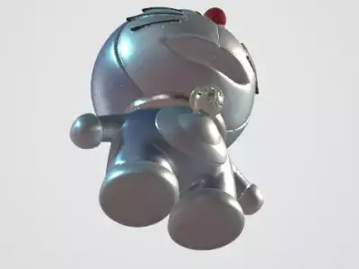 Chibby Doraemon Silver 3d Model ready to print 3D model