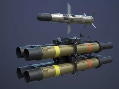 TOW BGM-71 With XM65 Launcher 3D model