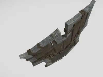 Large wood shield Low-poly 3D model