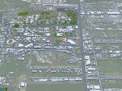 Pathum Thani Thailand 70km Low-poly 3D model