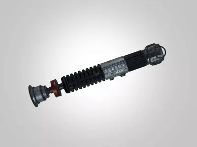 Sci-Fi Mechanical Hilt 3D Model - Low Poly PBR Prop Free low-poly 3D model