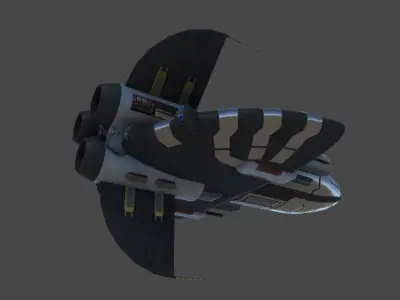 Spaceship Drone Corvus Low-poly 3D model