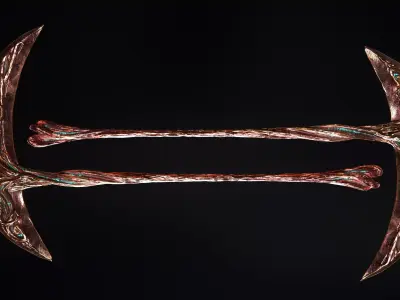 Scythe Melee Weapon Low-poly 3D model