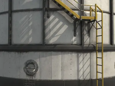 Oil Storage Tank v1 Low-poly 3D model