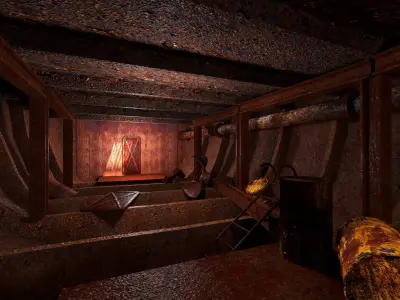 Interior of Old Abandoned Ship 3D model