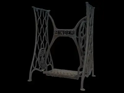 Antique Singer sewing machine stand 3D model