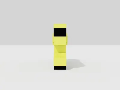 Voxel Teasergun Low-poly 3D model