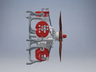 radial enginer 3d model 3D model