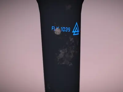 low poly Flashlight stylus pen Free low-poly 3D model