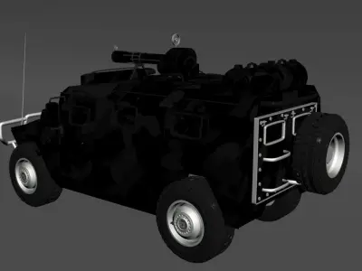 GAS-233014 CTC Tiger army truck 3d model Low-poly 3D model