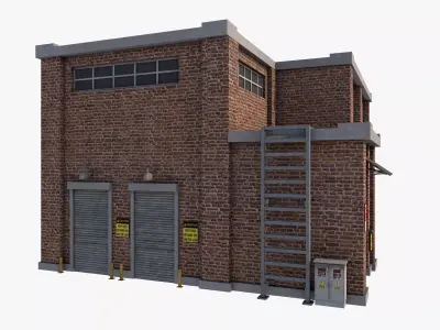 Factory Building 1 Low-poly 3D model