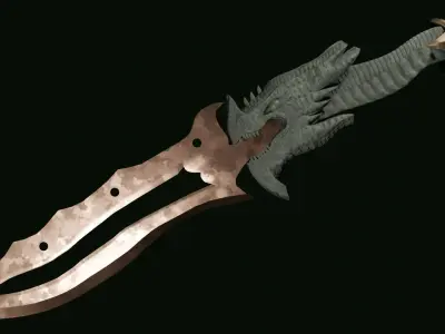 Fire-breathing Dragon dagger 3D model