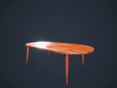 coffe table Antique HDRP URP  Low-poly 3D model