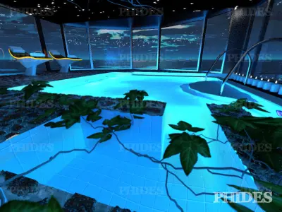 Swimming pool 3 night 3D model