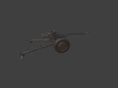 Pak 38 ww2 german cannon 3D model