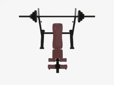 Highly detailed Chest Inclined Bench Gym Machine PBR 3D model