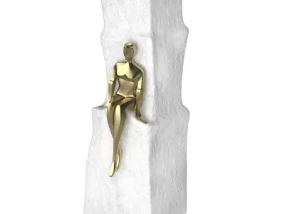 Decorative vase with a woman Free 3D model