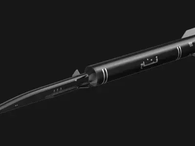 Fattah-2 Iranian Hypersonic Missile PBR Low-poly 3D model