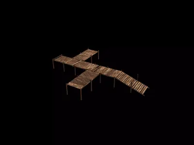  Wooden pier 3D model