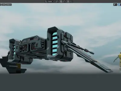 Sci-Fi Heavy Drone Low-poly 3D model