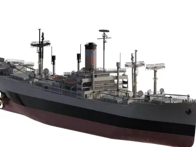 WW2 US NAVY MEDIUM SIZE CARGO SHIP 3D model