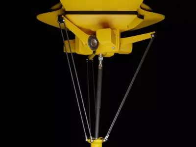 Rigged Delta robot 3D model