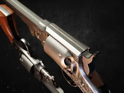 3D Model of Rogers and Spencer 44 Army revolver Low-poly 3D model