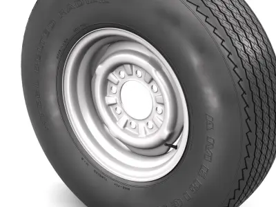 VINTAGE WHEEL AND TIRE 11 3D model