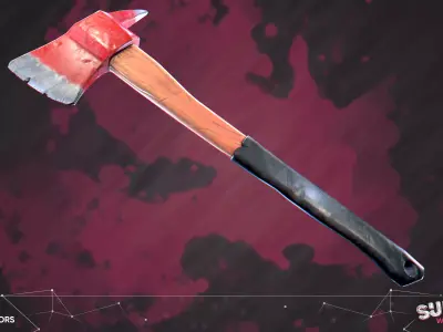 Stilized Survival Fire Axe Free low-poly 3D model